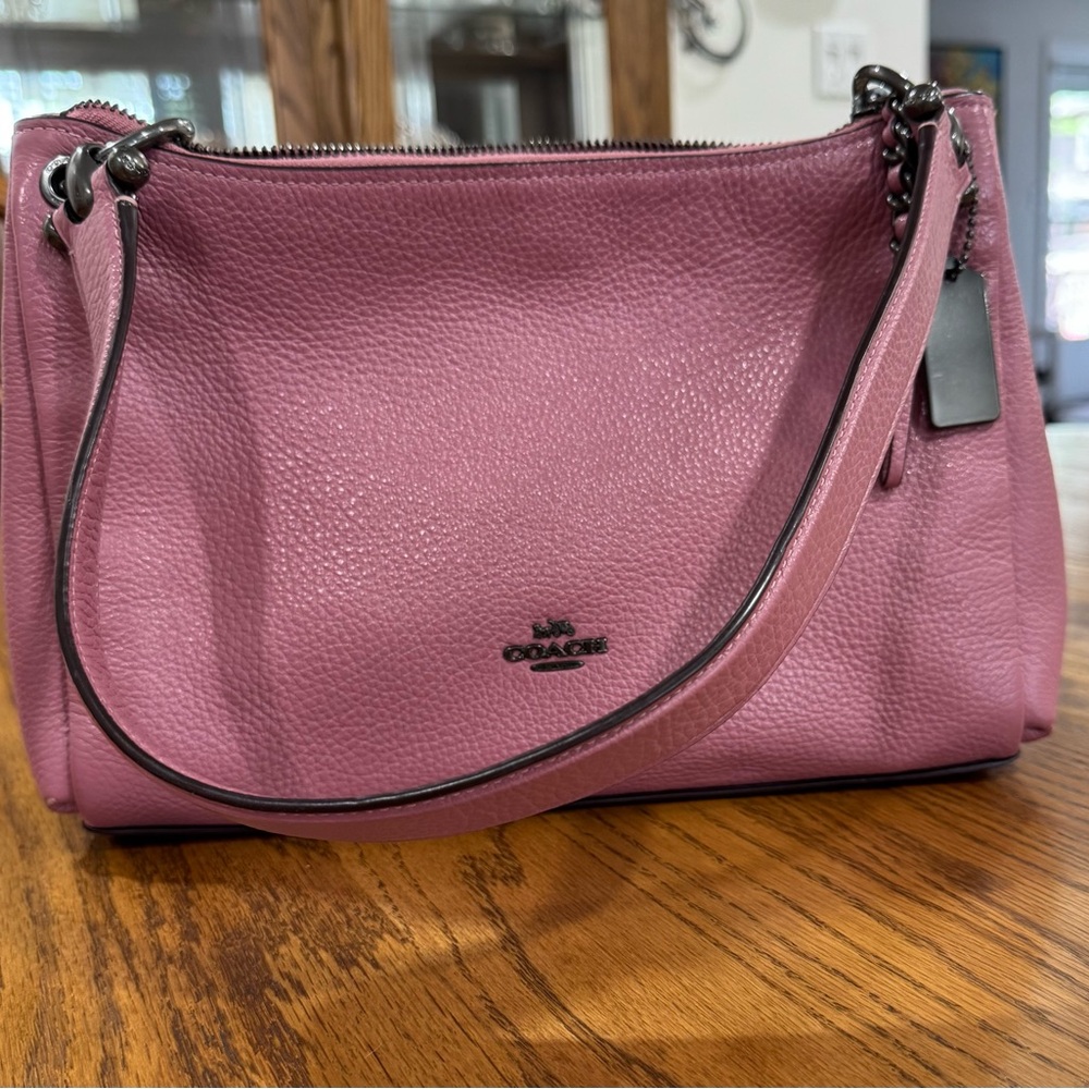 Coach Mia Dusty Pink Shoulder Bag Pebbled Leather